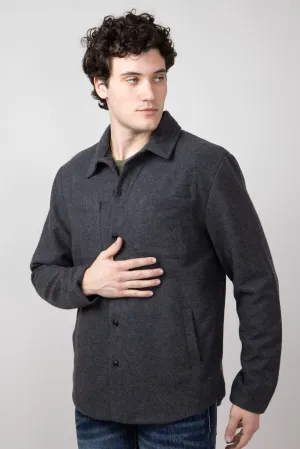 1897 Original Solid Wool Shirt Jacket for Men in Dark Grey | 5PJ7205M-DK GREY