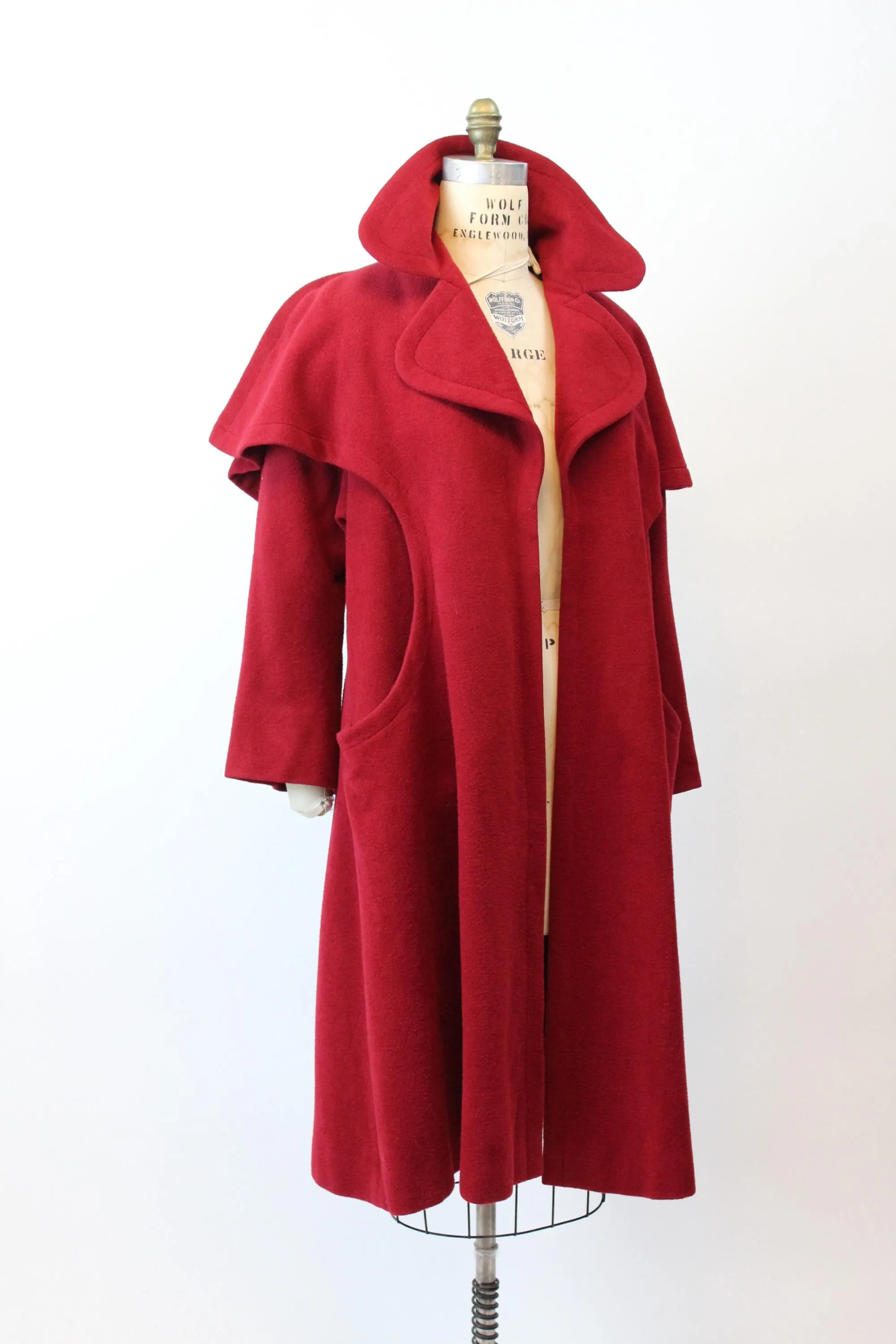 1950s I MAGNIN red wool CAPE coat all sizes  | new fall winter