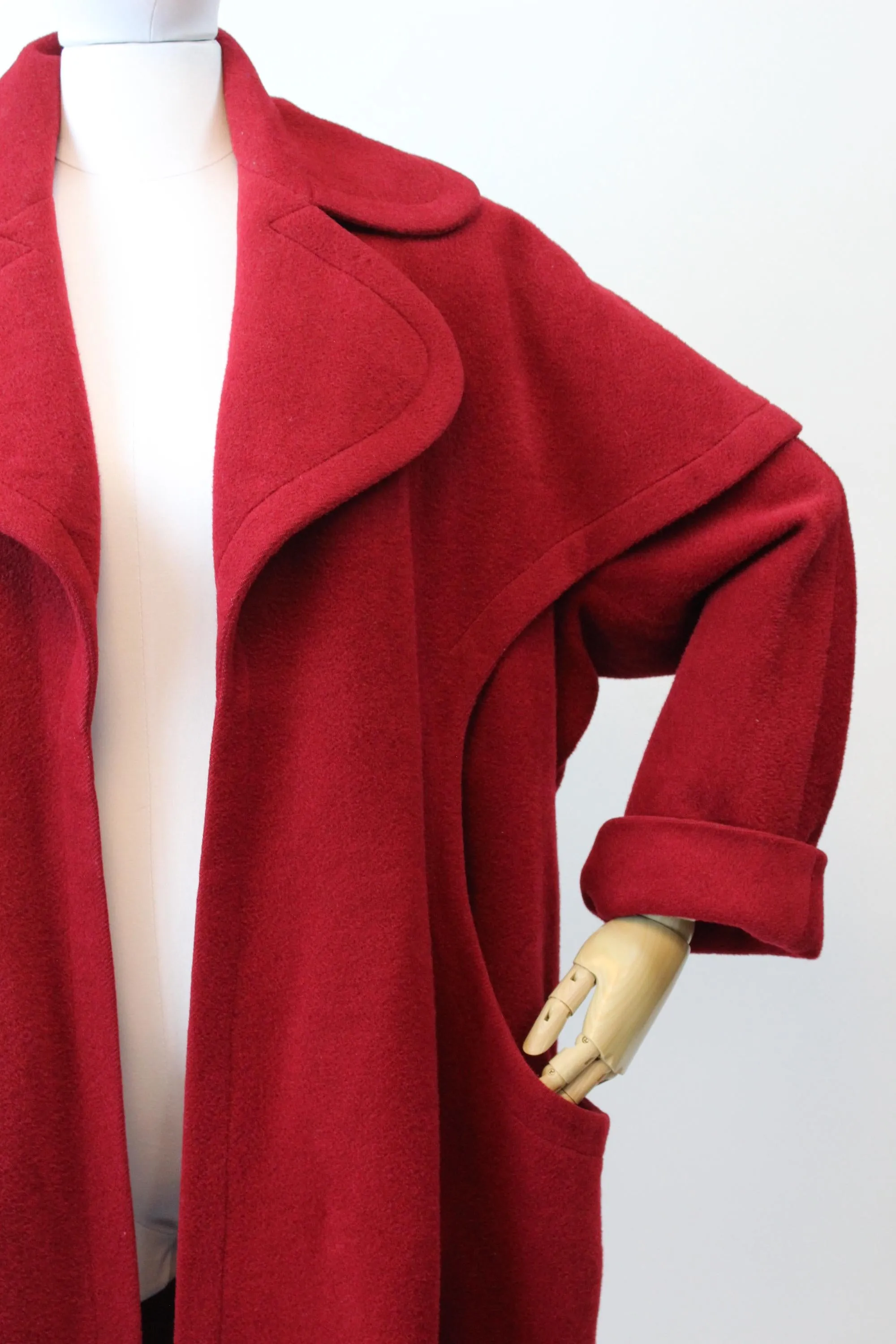 1950s I MAGNIN red wool CAPE coat all sizes  | new fall winter