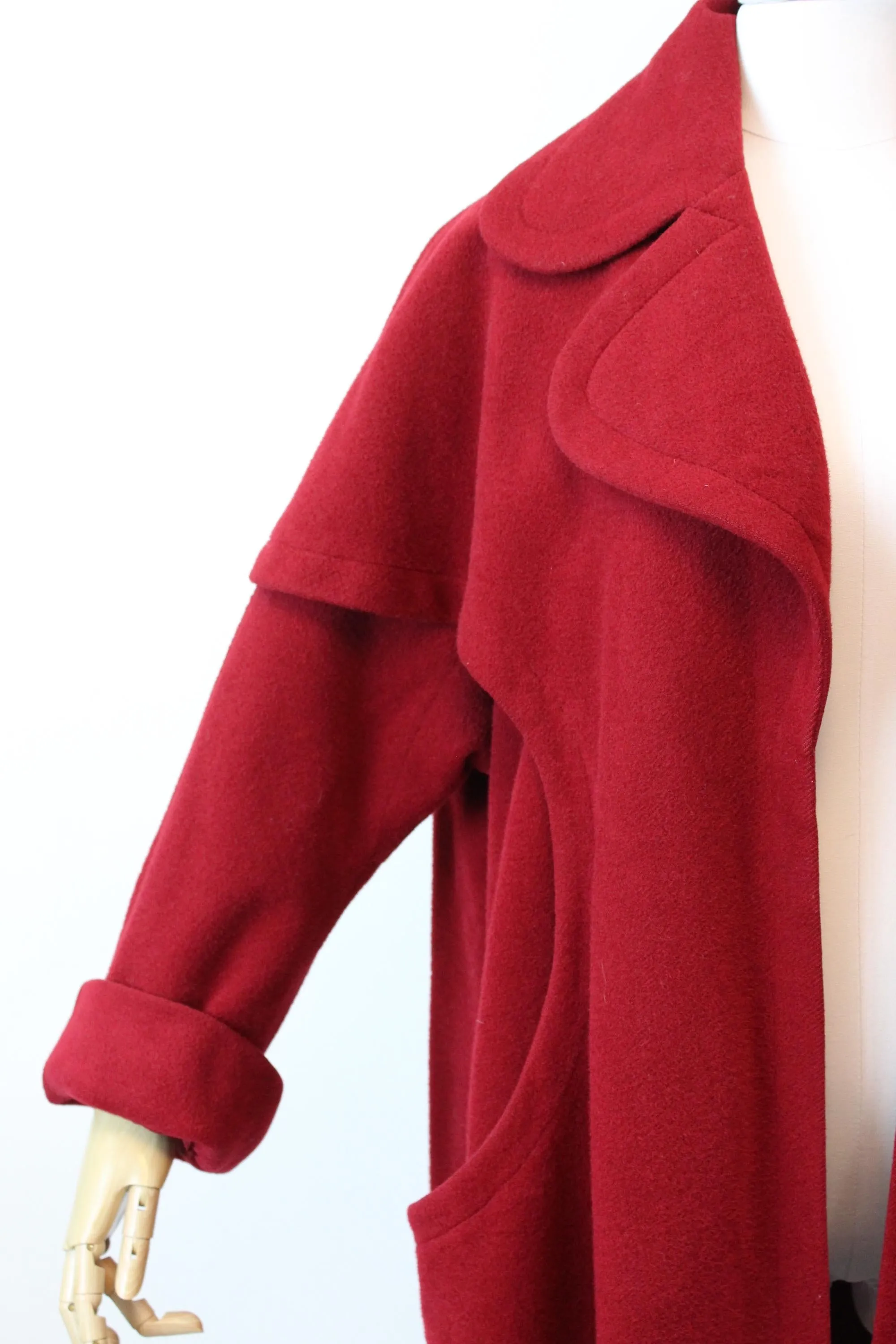 1950s I MAGNIN red wool CAPE coat all sizes  | new fall winter