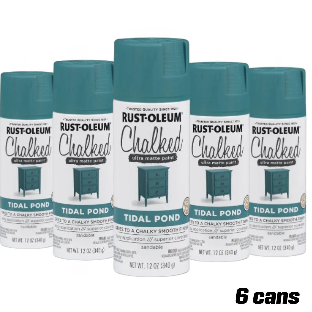 6 cans - RUSTOLEUM CHALKED PAINT Ultra Matte Paint | TIDAL POND