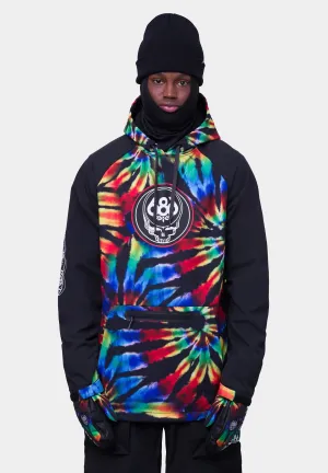 686 Waterproof Hoodie Mens Grateful Dead Black Tie Dye