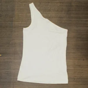 A New Day Women's Slim Fit One Shoulder Tank Top White S