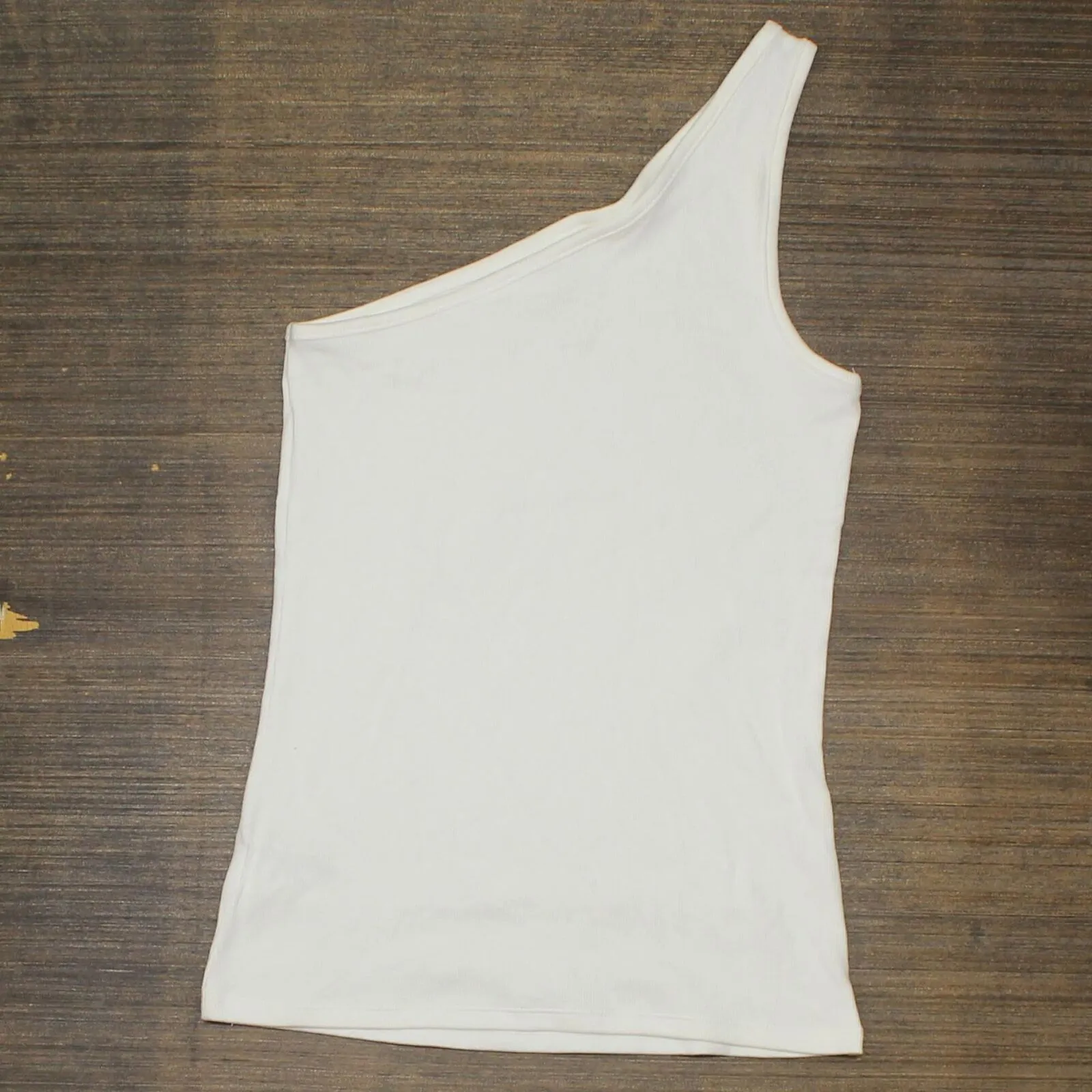 A New Day Women's Slim Fit One Shoulder Tank Top White S