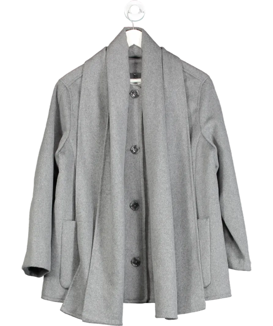 Abercrombie & Fitch Grey Removable Scarf Wool Blend Short Coat UK M