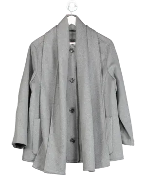 Abercrombie & Fitch Grey Removable Scarf Wool Blend Short Coat UK M
