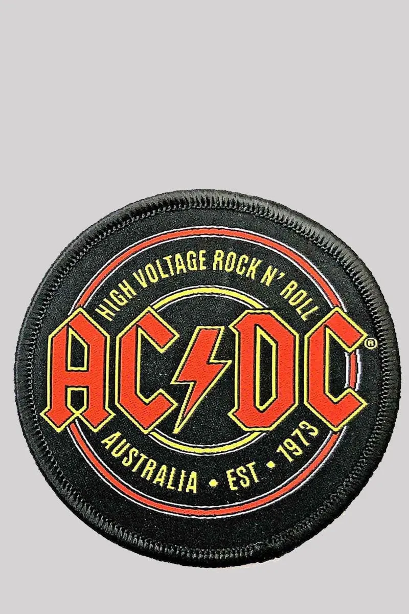 AC/DC Printed Patch: Est. 1973  Sew-On Badge Motif Design