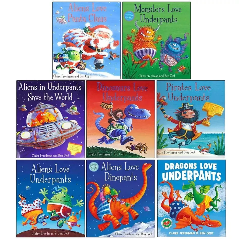 Aliens Love Underpants Collection Series 8 Books Set by Claire Freedman & Ben Cort