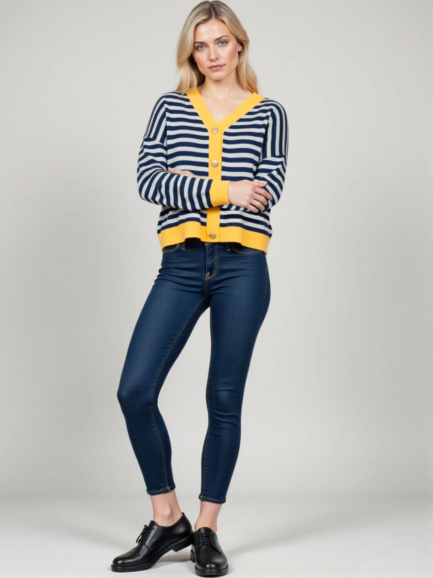 Anchor Back Stripe Cardigan