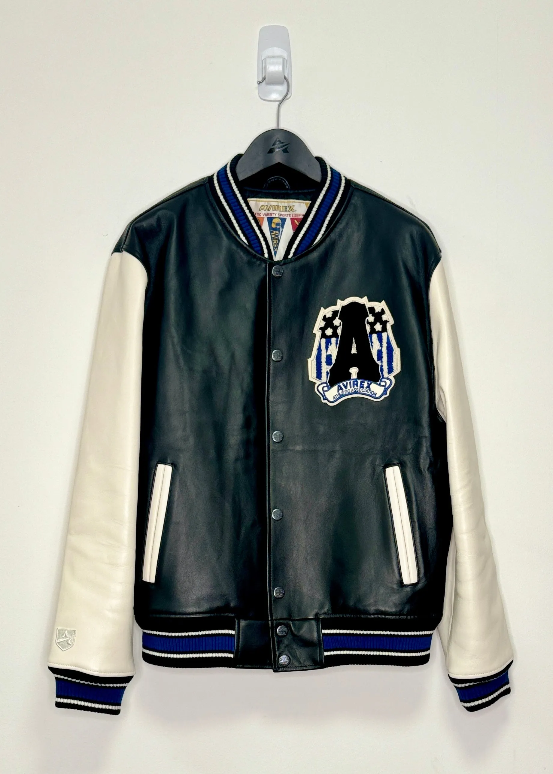 AVIREX USA Varsity Jacket (BLACK/WHITE/NAVY)