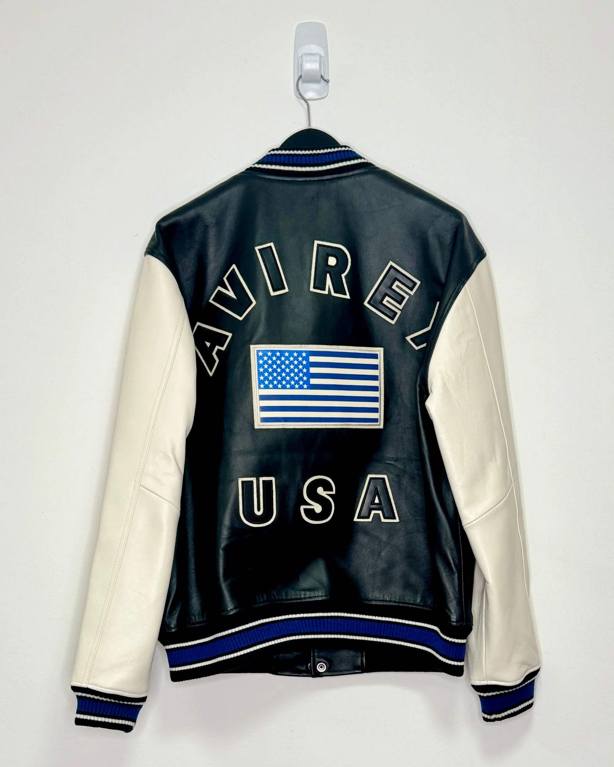 AVIREX USA Varsity Jacket (BLACK/WHITE/NAVY)