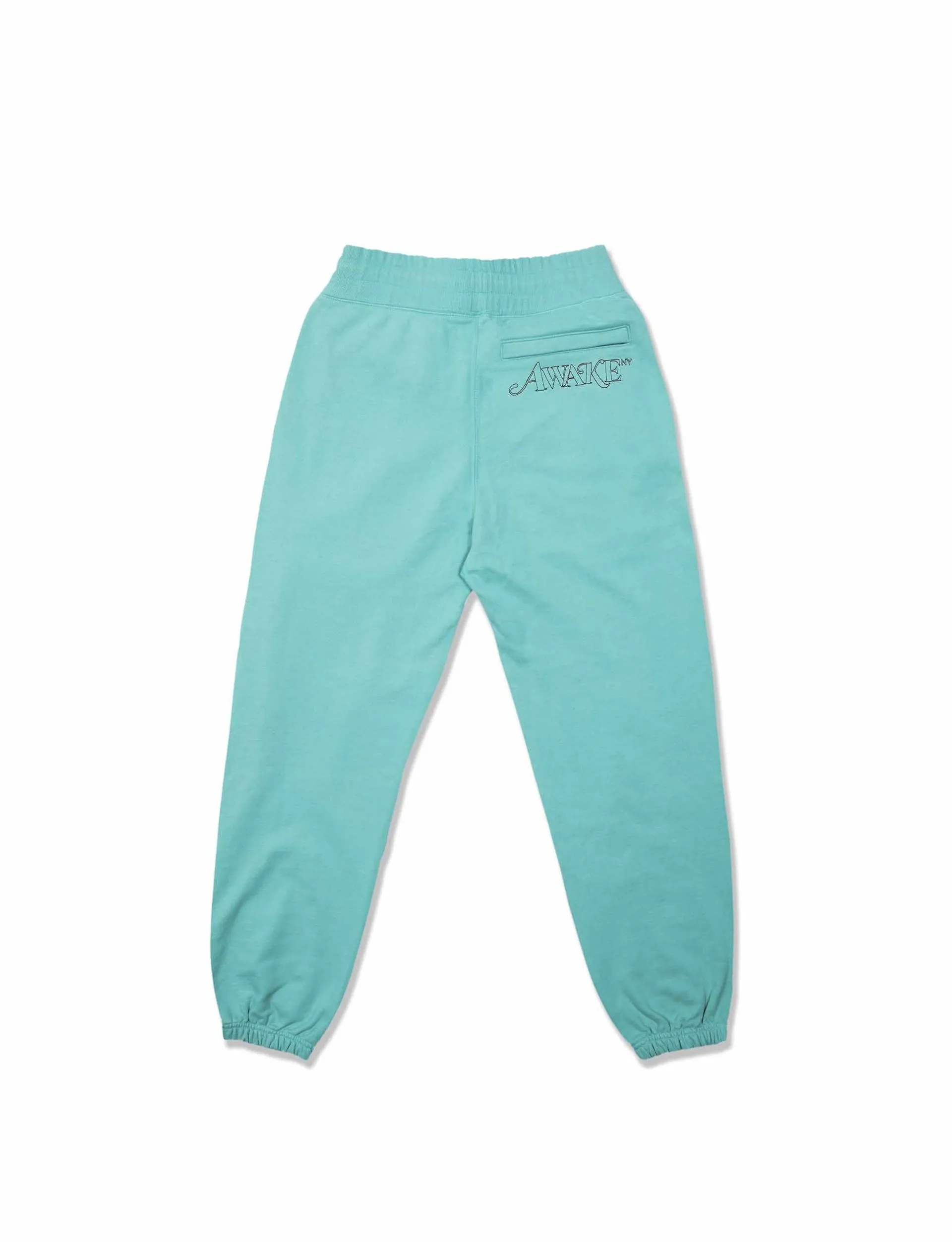 AWAKE CLASSIC OUTLINE LOGO EMBROIDERED SWEATPANTS (TEAL)