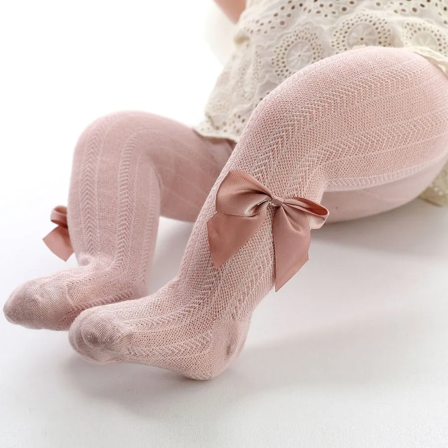 Baby Girl Tights with Decorative Bow