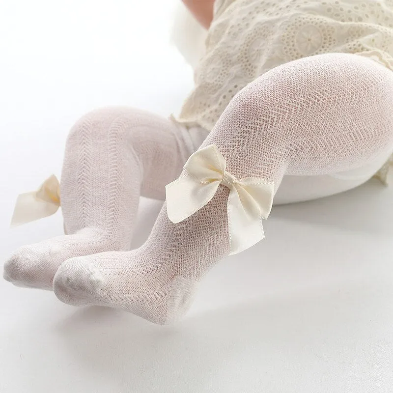 Baby Girl Tights with Decorative Bow