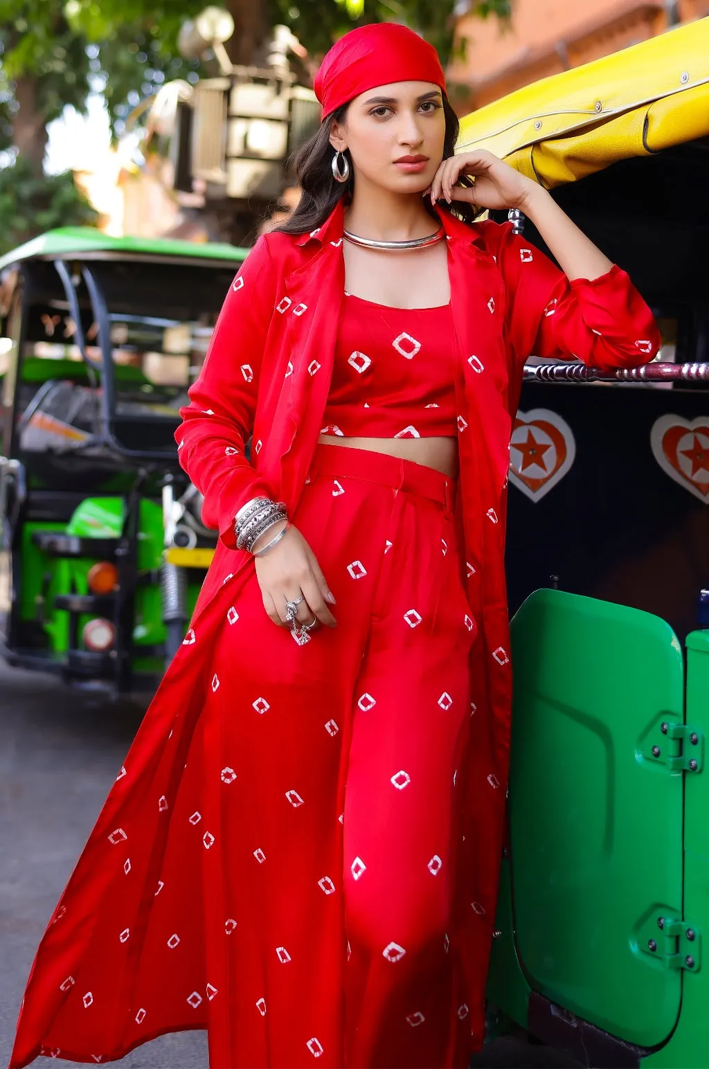 Bandhani Modal Satin Cover Up