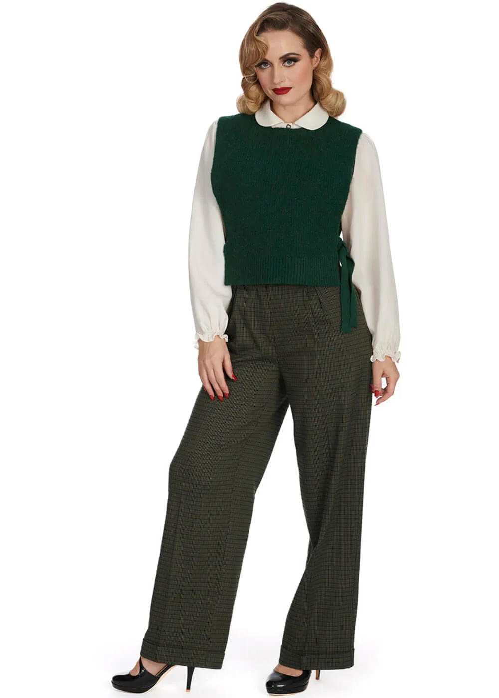 Banned Jenny Check 40's Trousers Green