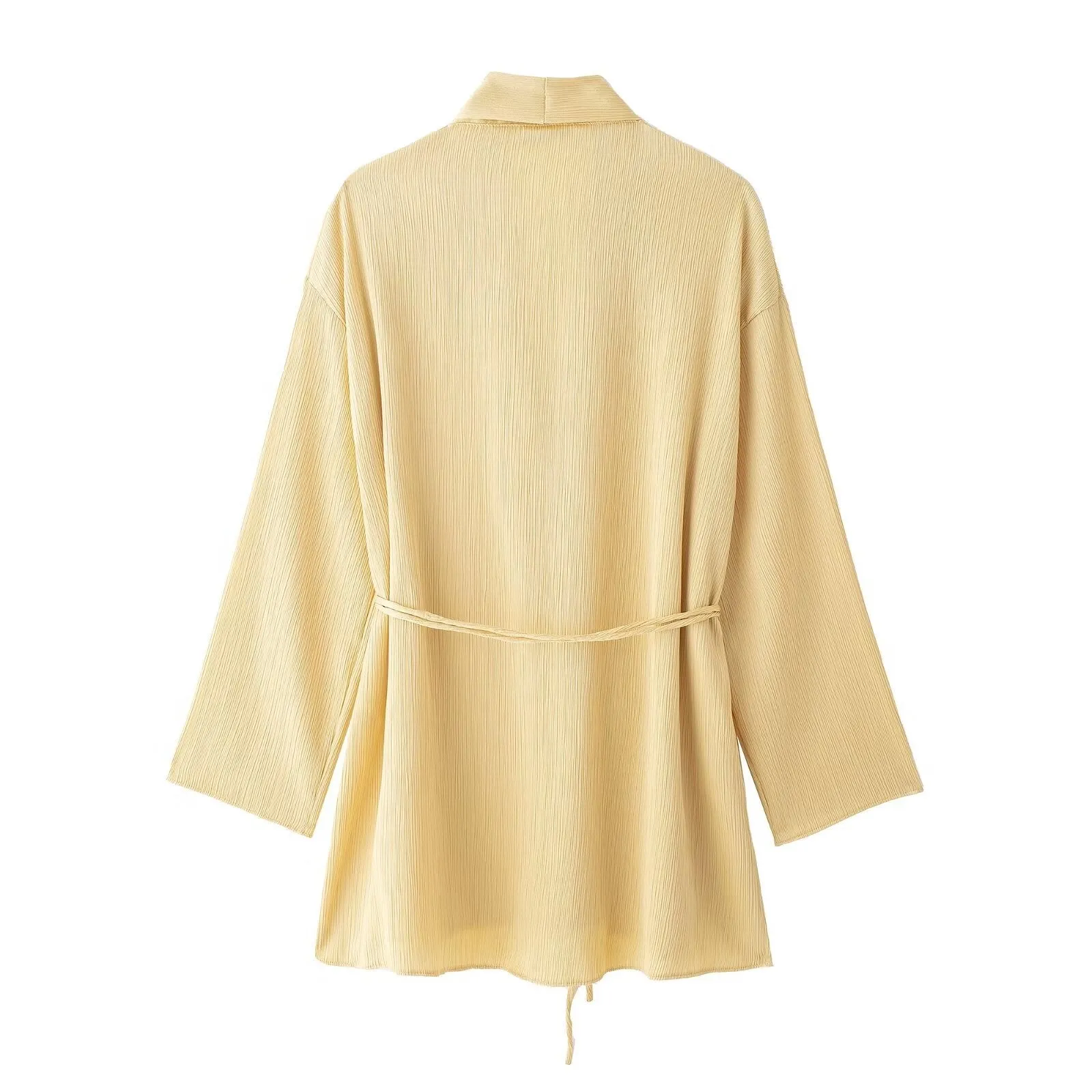 Belted V-Neck Crinkle Top and Pants