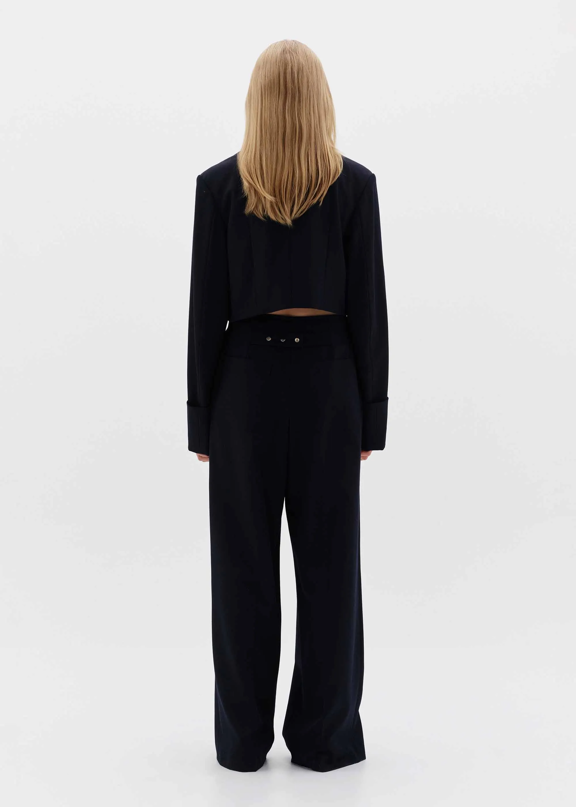 Black 4-Pocket Wide Trousers
