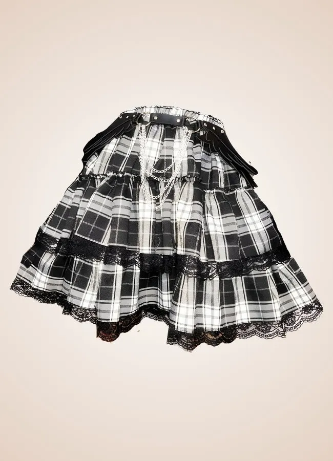 Black And White Steampunk Skirt