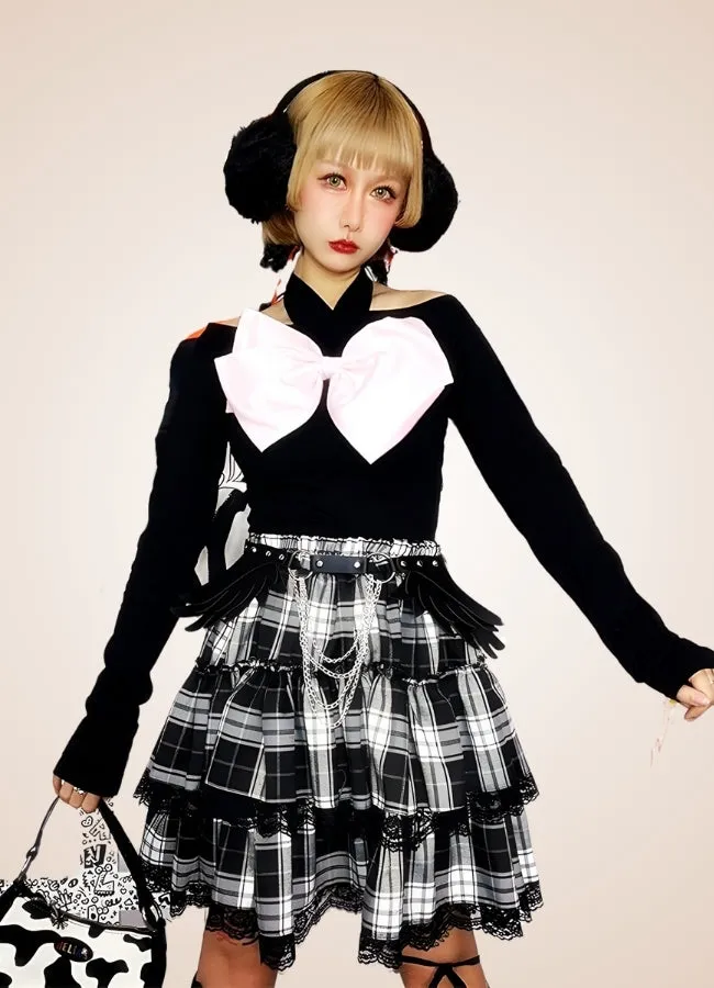 Black And White Steampunk Skirt