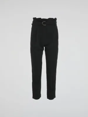 Black Frill Waist Pants