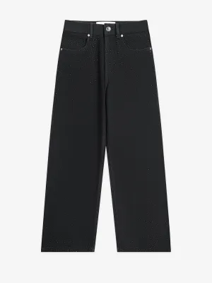 Black Straight-Leg Denim Pants