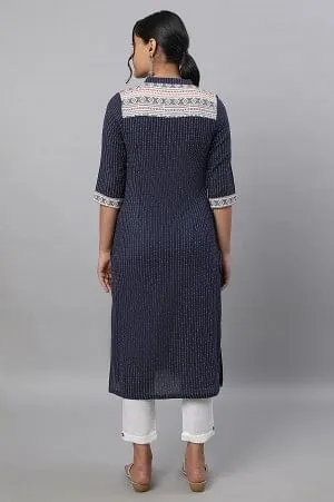Blue Printed Cotton kurta & Trousers Set