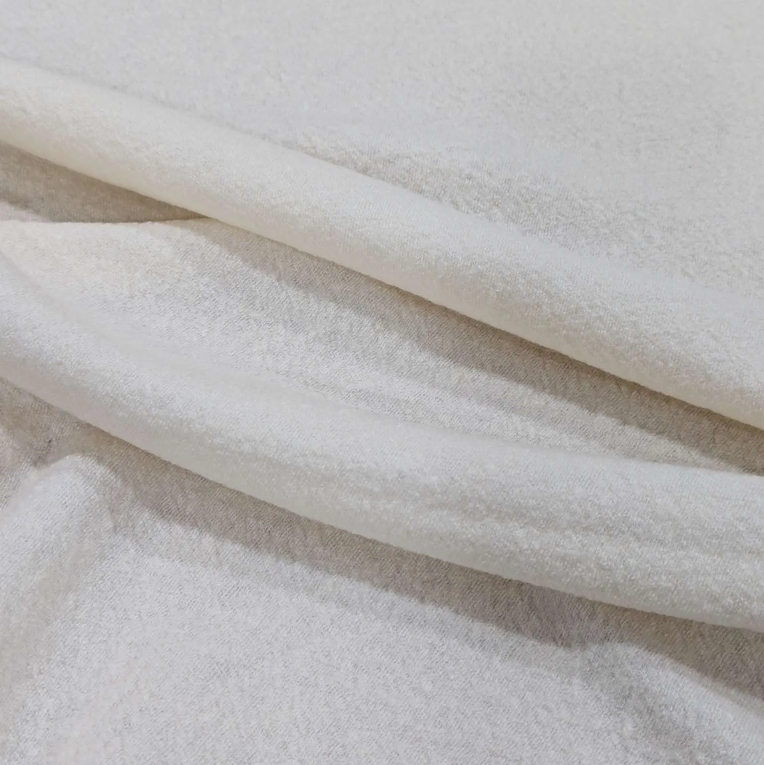 Boiled Wool Viscose Blend, Cream