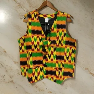 Boys African Kente Print Vest (Style C)