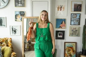 brenna top in kelly green