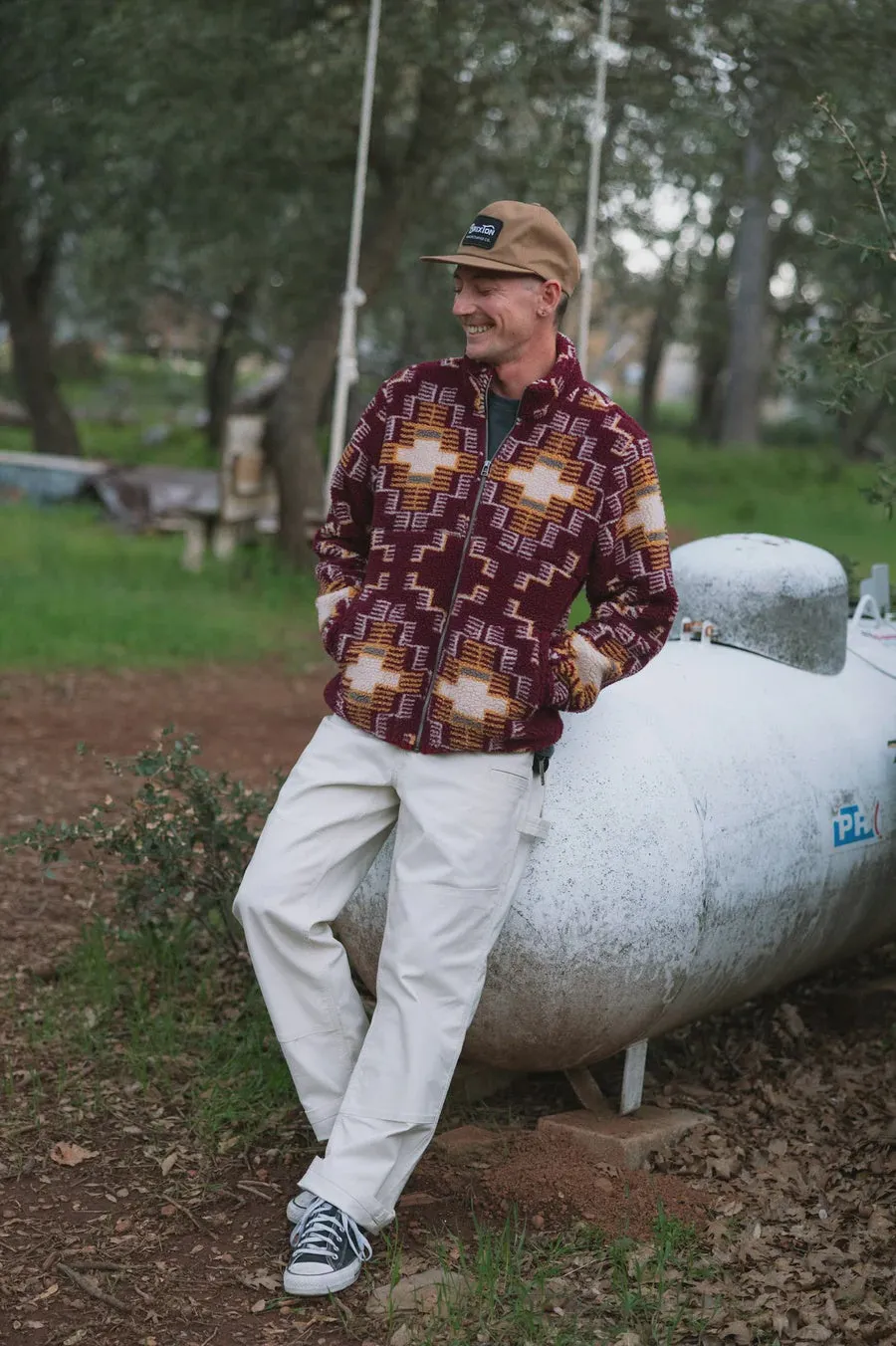 Brixton Arctic Fleece Mock Neck Jacket LIGHT CABERNET