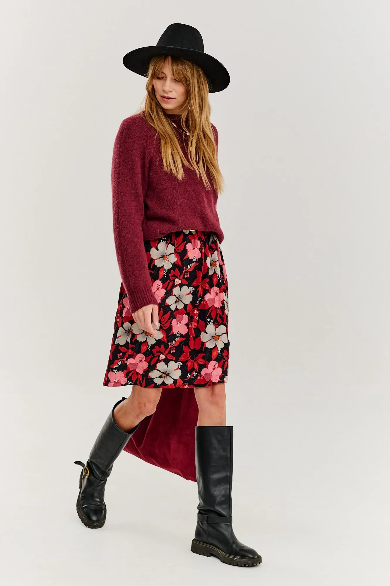 Burgundy Bliss half turtleneck sweater