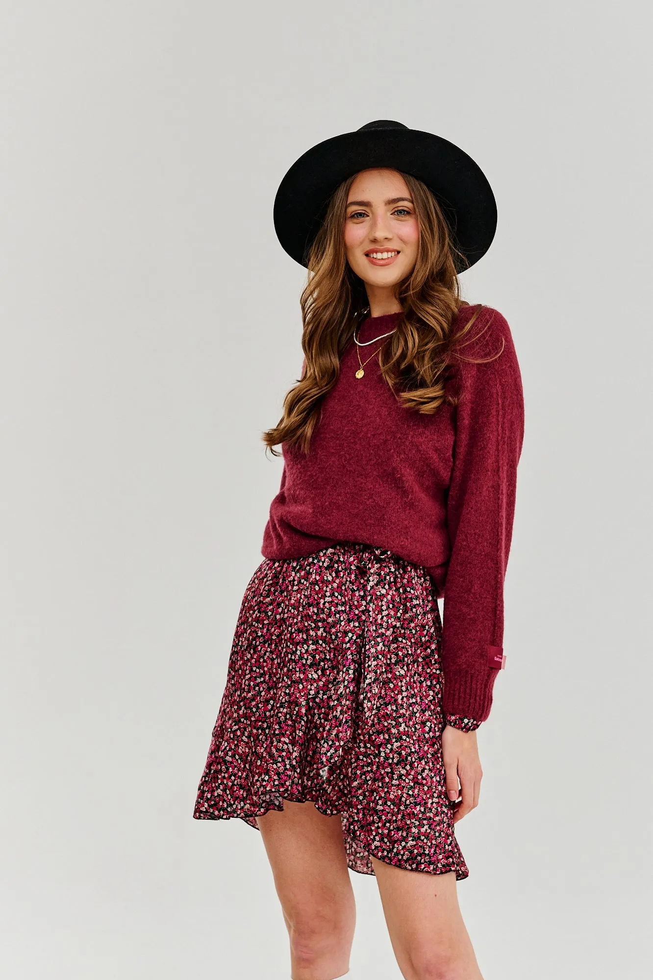 Burgundy Bliss half turtleneck sweater