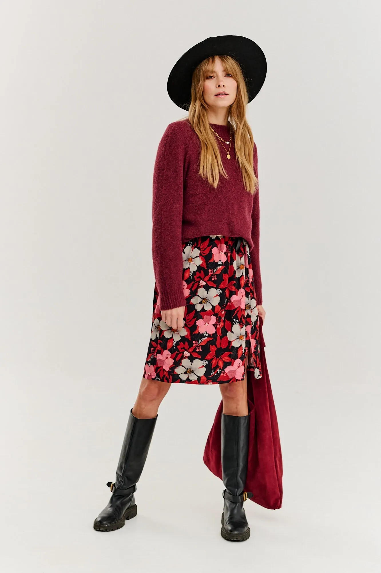 Burgundy Bliss half turtleneck sweater