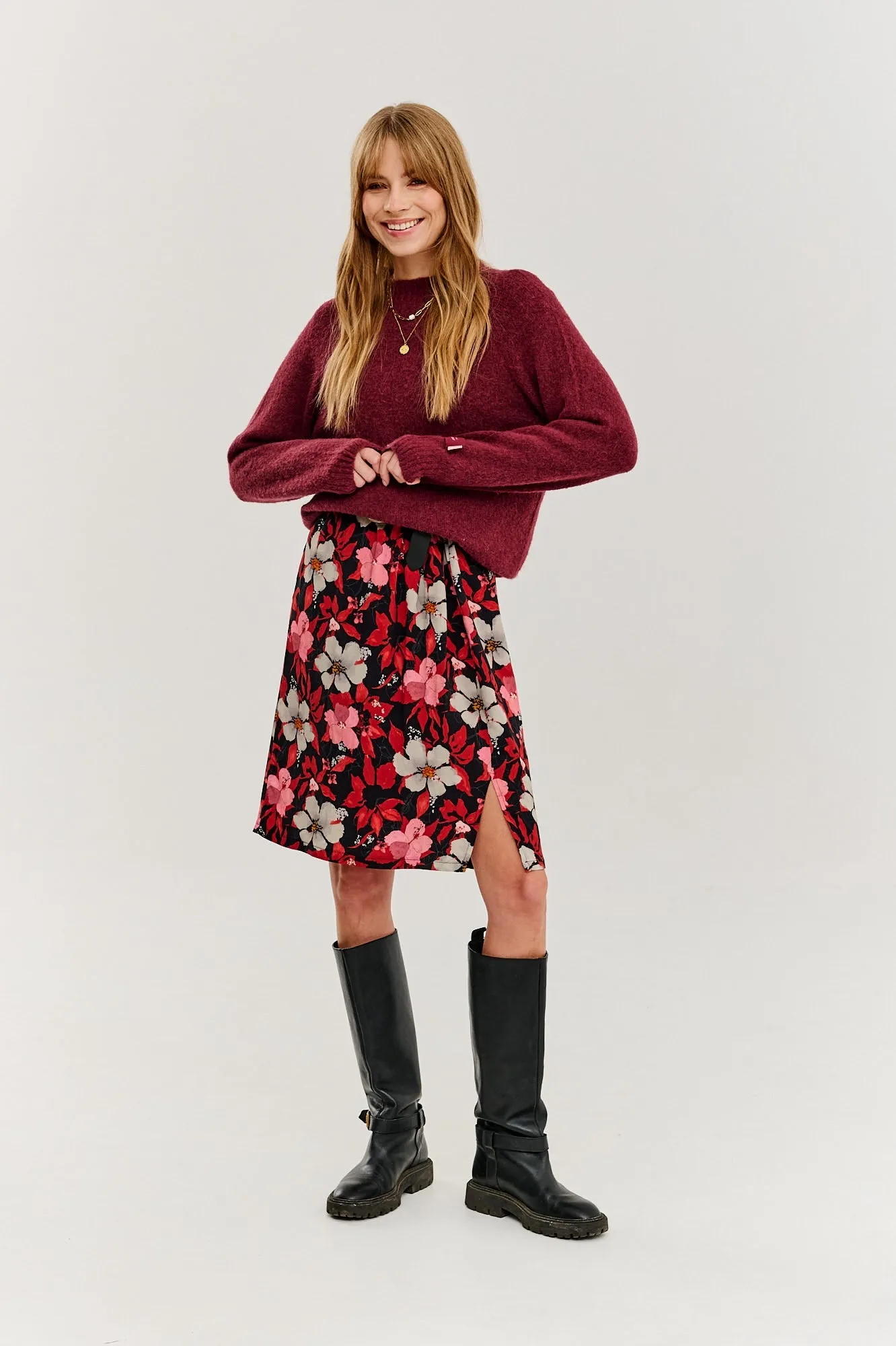 Burgundy Bliss half turtleneck sweater