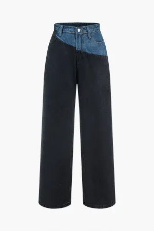 Callie - Patchwork Color Block Woman's Denim Jeans