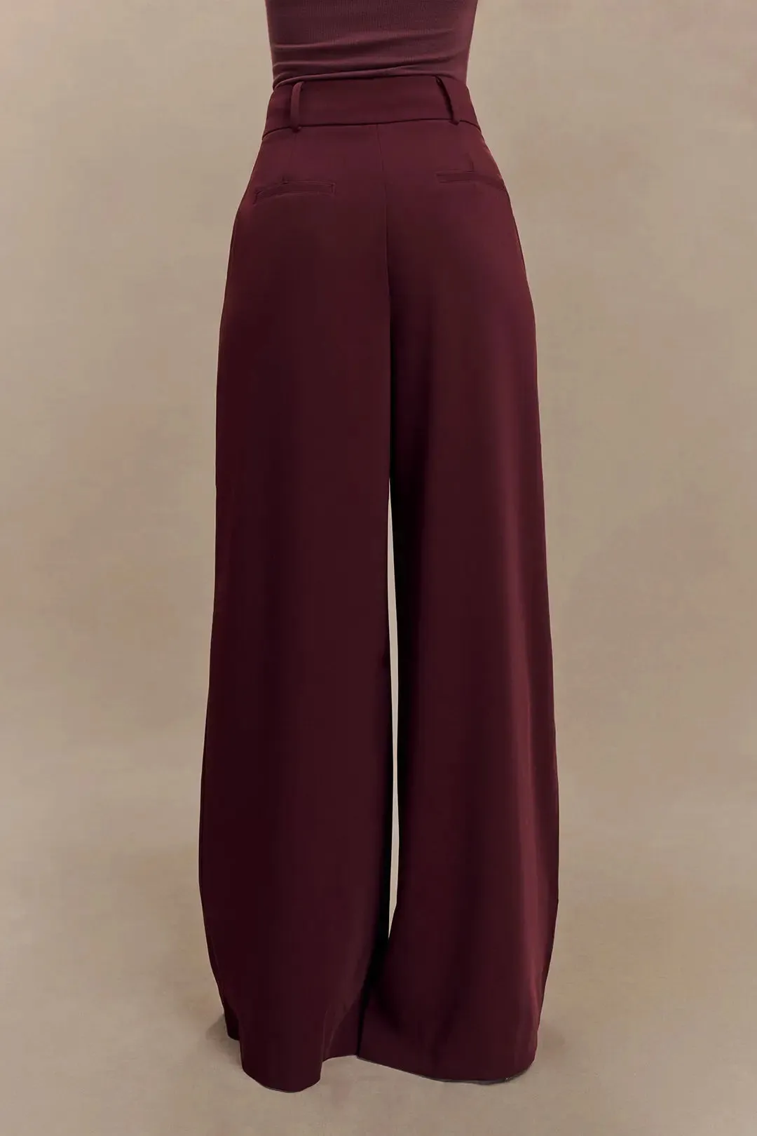 Charmaine - Classic Solid Pleats Woman's Trousers