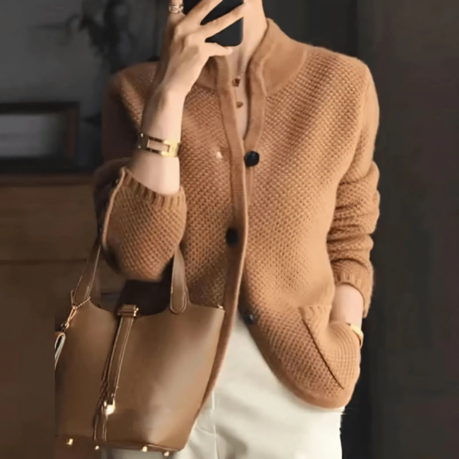 Chic Shawl Collar Outerwear