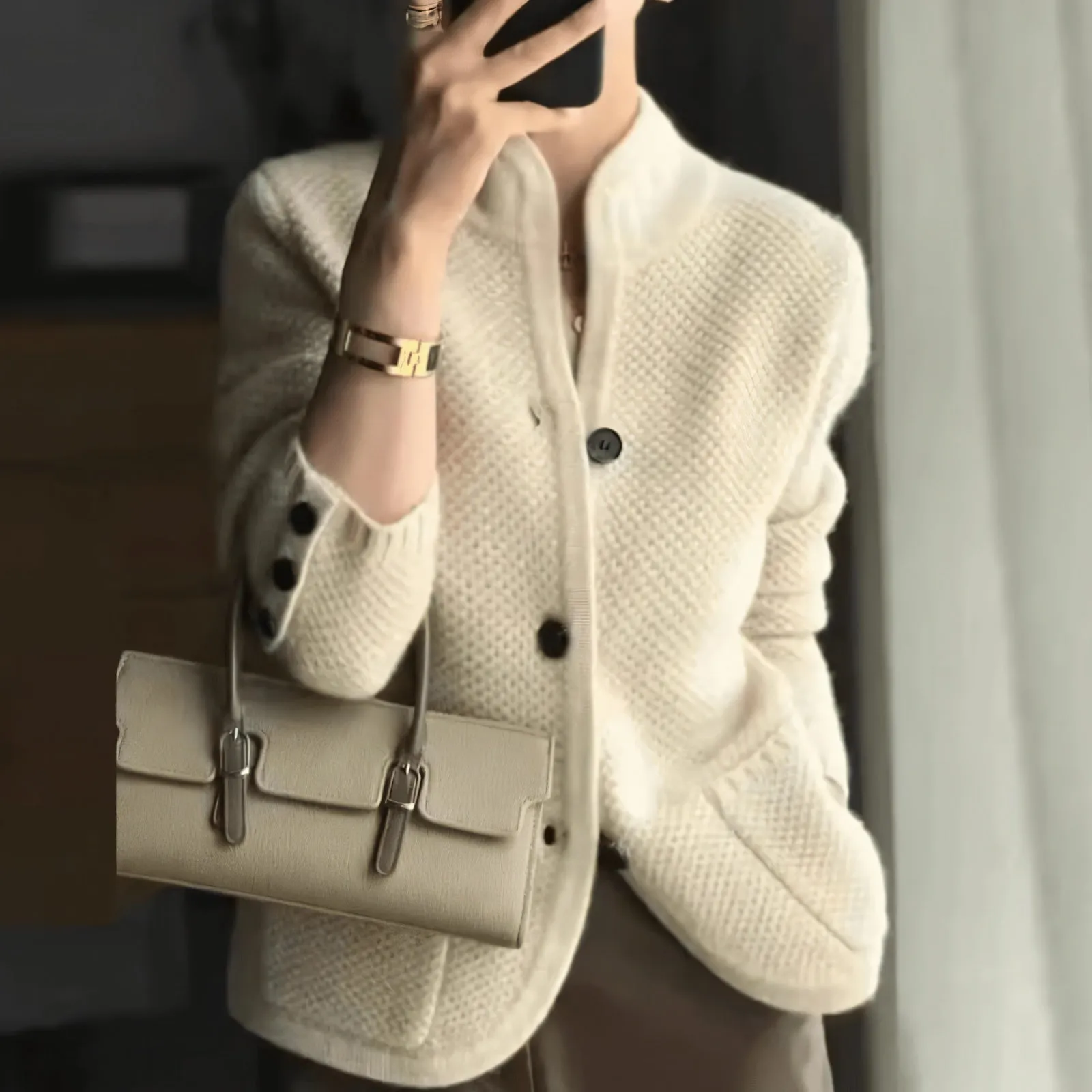 Chic Shawl Collar Outerwear