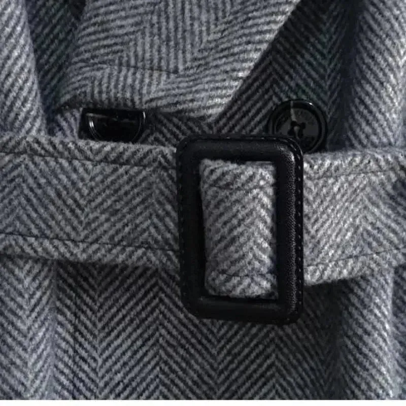 Christopher Mosley Long Wool Double Breasted Trench Coat