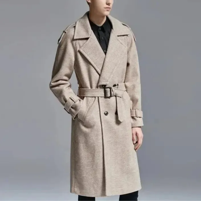 Christopher Mosley Long Wool Double Breasted Trench Coat