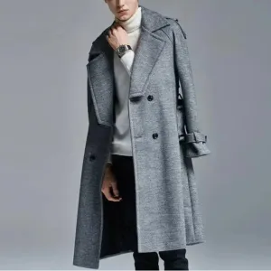 Christopher Mosley Long Wool Double Breasted Trench Coat