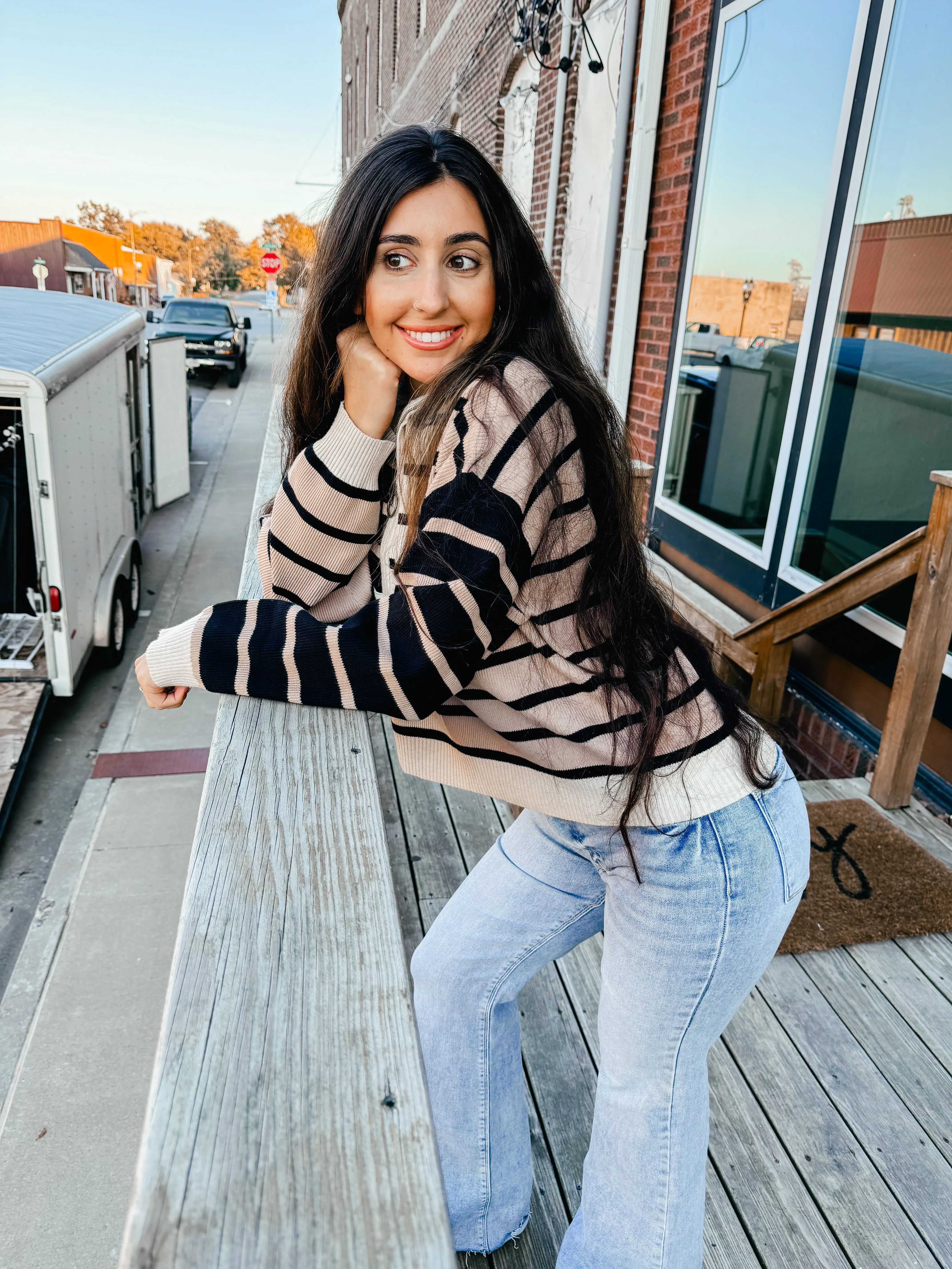 Clare- Striped Color Block Sweater