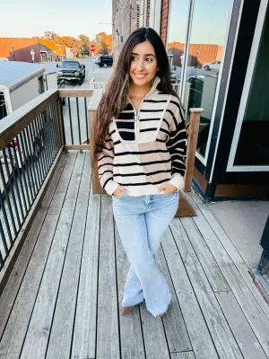 Clare- Striped Color Block Sweater