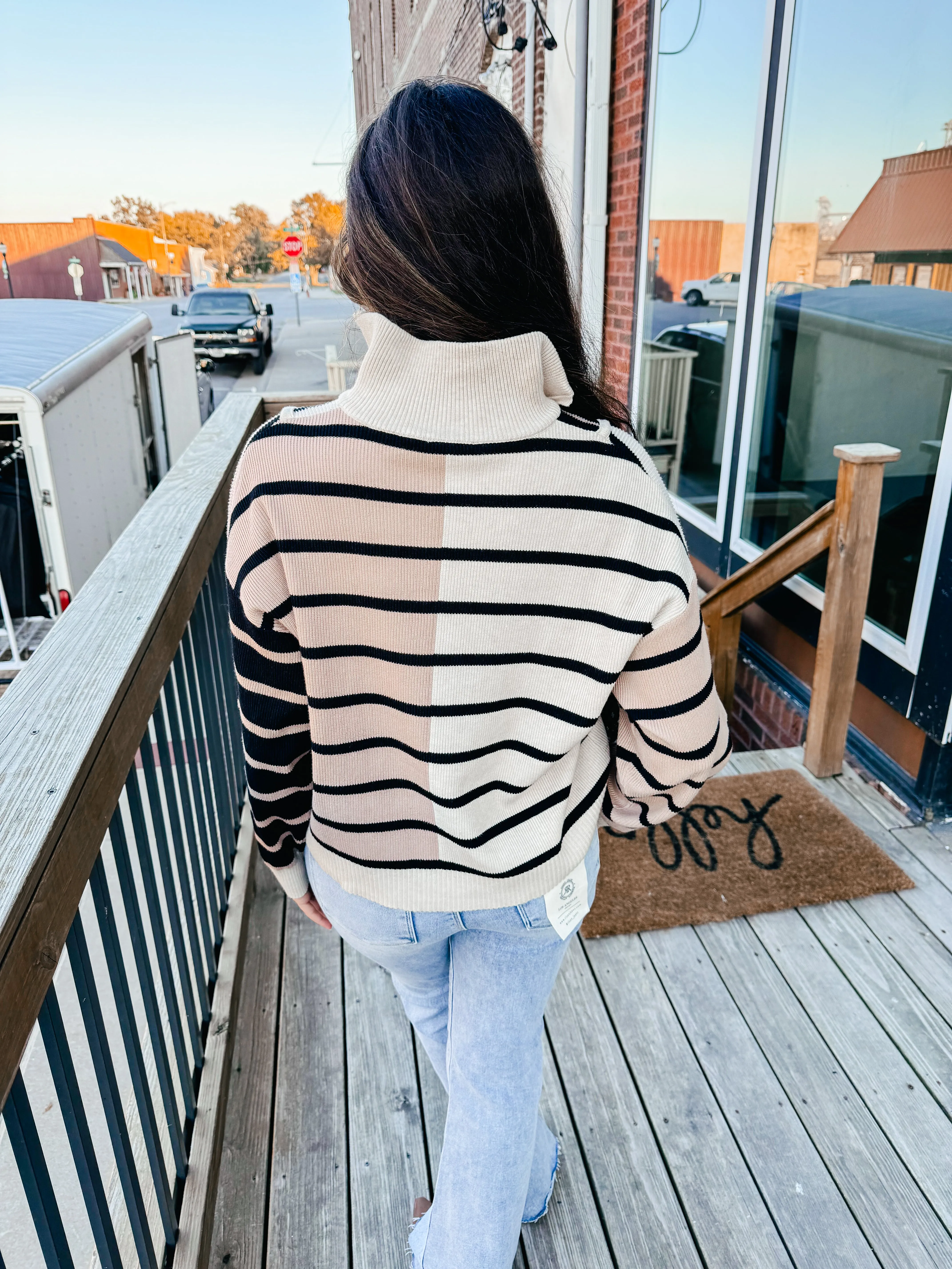 Clare- Striped Color Block Sweater