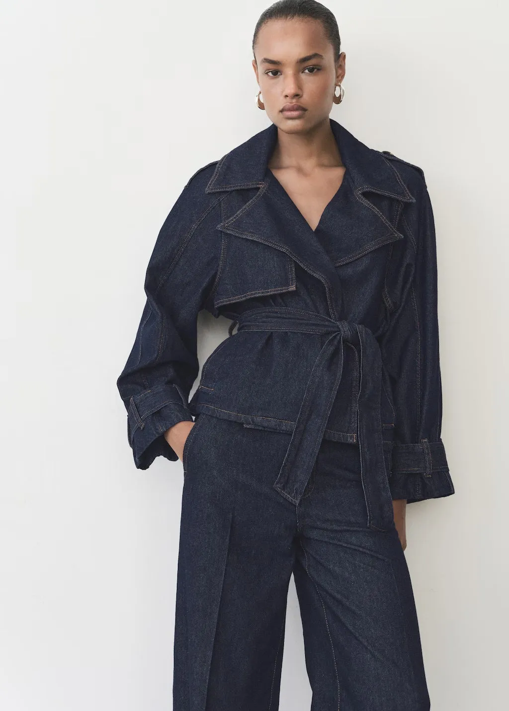 Classic Denim Trench Coat