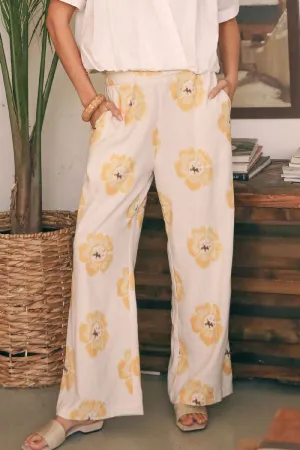 classic floral linen pants