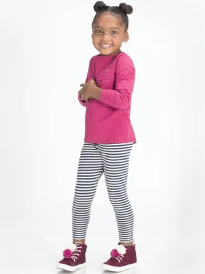 Colored Organics Tera Legging (Heather Admiral/Heather Oat) - Size: 2T, 4T