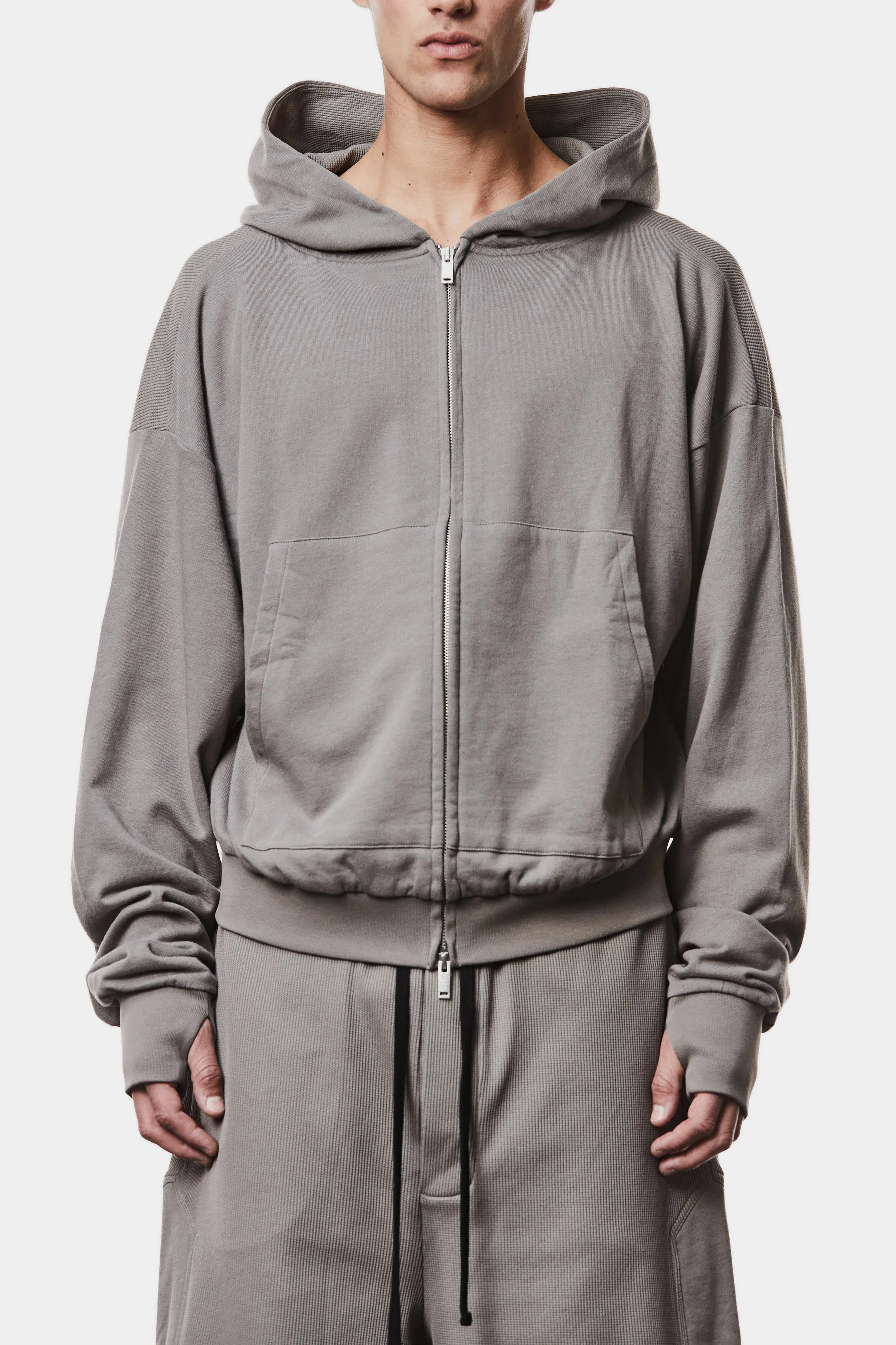 Cotton zip up hoodie, Grey