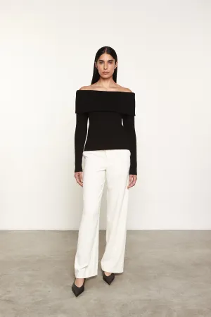 Crepe Resort Pant in Cream